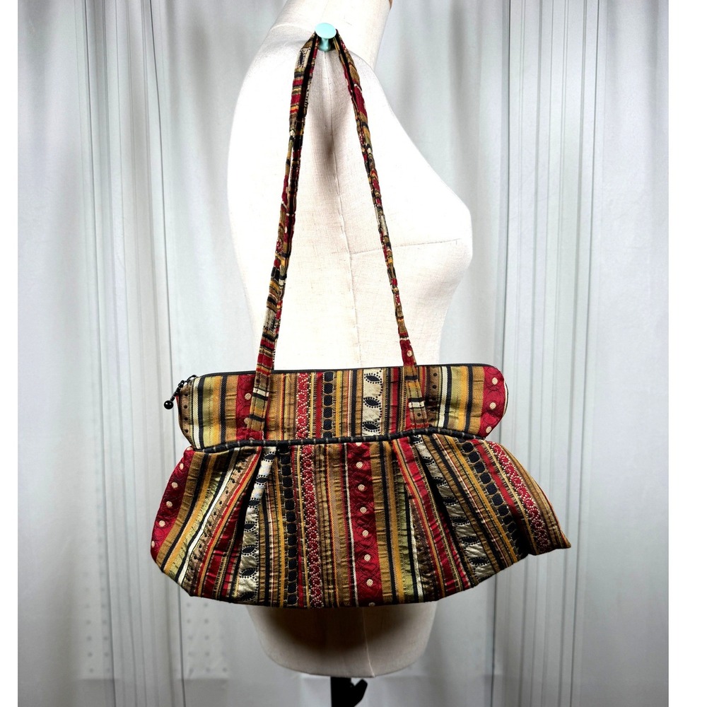 Vintage Maruca Y2K Silky Woven Boho Shoulder Bag - Picture 4 of 12